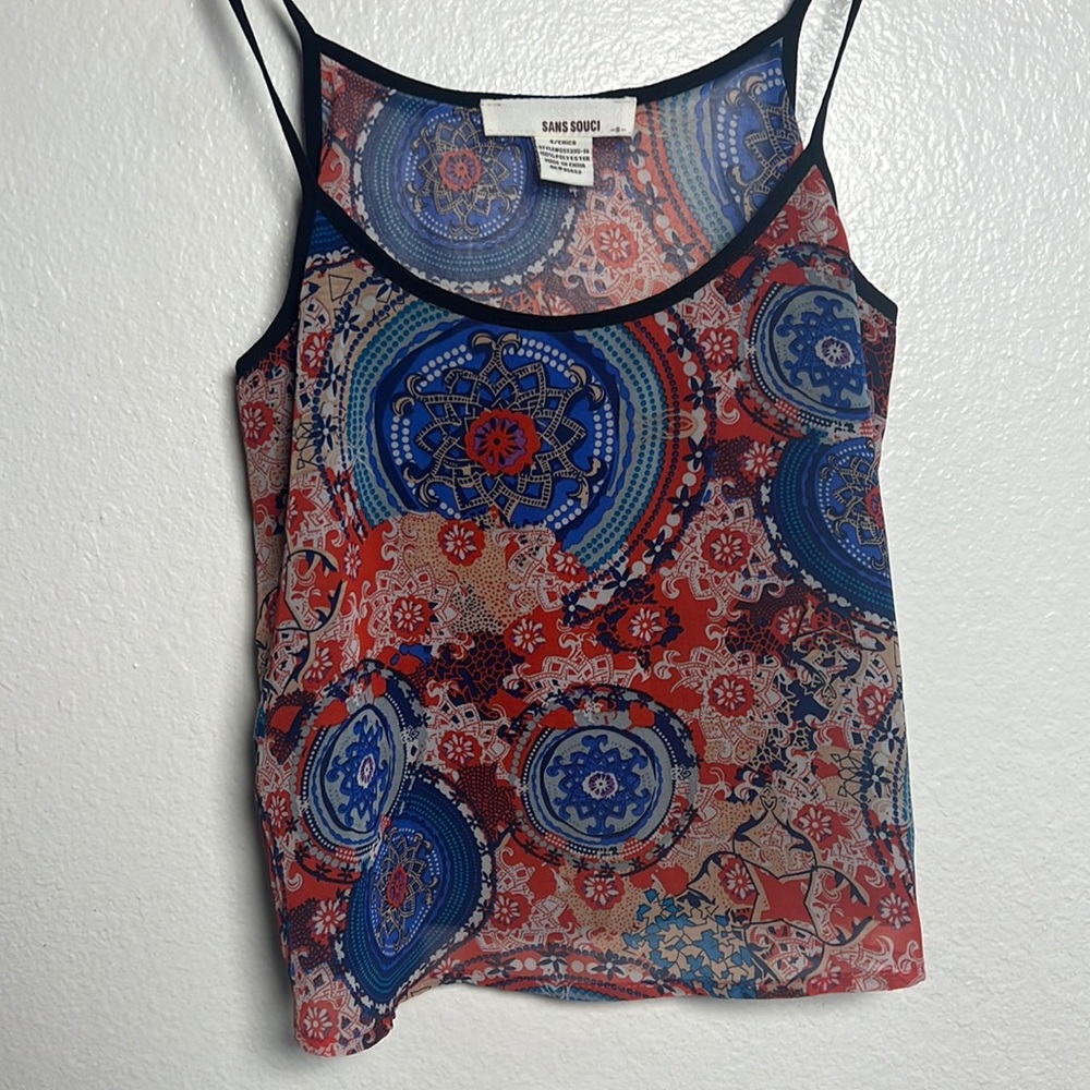 Crop length spaghetti strap cami
